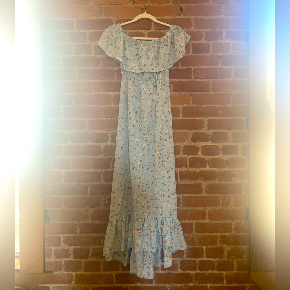 Floral Blue Maxi Dress
